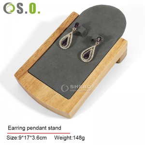 Jewelry Display Stand Wooden Showcase Large Capacity Storage Jewellery Display Stand for Ear Studs Necklace Bracelet Countertop