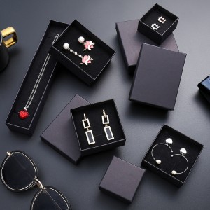 Neueste personalisierte Schmuck-Geschenkbox, individuelles Design, luxuriöse Ring-Halsketten-Verpackung, quadratische Papier-Geschenkbox