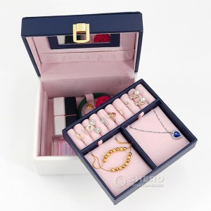 فاخر مخصص شعار الجلود هدية مجوهرات المنظم السفر صندوق تخزين المجوهرات للمجوهرات