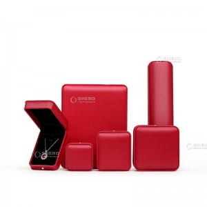 Fornecedor da China Caixa de embalagem de joias personalizadas em formato quadrado de couro PU cinza dourado