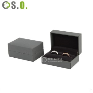 Jewelry Box Covered Display Stand Packaging Jewelry Display Set Packaging Ring Necklace Pendant Box PU Leather Gold Red Blue