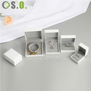 Klasik Khusus Hitam Biru Kertas Kulit Buatan Plastik Kotak Hadiah Set Liontin Anting Kalung Cincin Perhiasan Kotak Kemasan Perhiasan