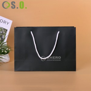 Bolsas de papel de regalo con asas de cinta para joyería, bolso de compras de lujo, pequeño, personalizado, con logotipo privado impreso, negro y rosa