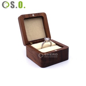 Joyero de madera de encargo de la caja del anillo del joyero de la venta al por mayor de lujo caliente de la fábrica