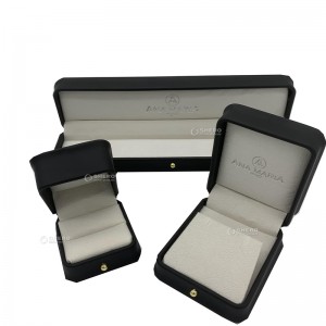 Boîte d'emballage de bijoux en cuir Pu haut de gamme, boîte à bijoux pour bague, pendentif, bracelet, Logo personnalisé