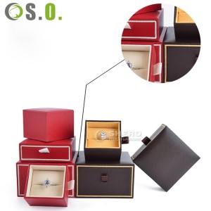 China manufacturer Top quality handmade jewelry box plastic leatherette wedding ring box