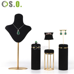 Présentoir de comptoir de bijoux en microfibre de haute qualité, accessoires de collier d'anneaux erronés