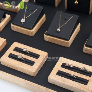 Shero Luxe winkelteller armband hanger ketting ring sieraden houten displaystandaard set met goede kwaliteit