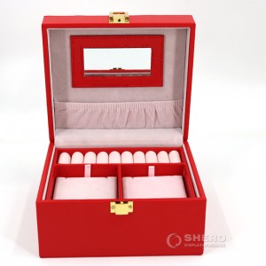 Трехслойная коробка для ювелирных изделий из искусственной кожи, 2 ящика, упаковочная коробка, органайзер для ювелирных изделий, чехол для ювелирных изделий, кольцо, ожерелье, браслет, коробка для хранения