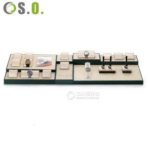 Shero nouveau plateau d'affichage de montre brossé ensemble de montre support comptoir fenêtre accessoires d'affichage de montre