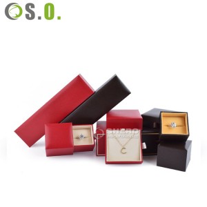 China manufacturer Top quality handmade jewelry box plastic leatherette wedding ring box