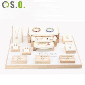 Shero Luxe winkelteller armband hanger ketting ring sieraden houten displaystandaard set met goede kwaliteit