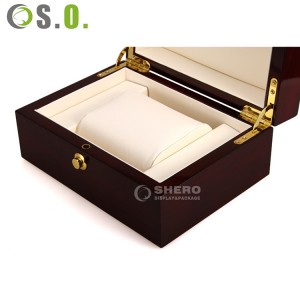 Custom Logo Fashionable Luxury Single Wood Lacquered Couple Watch Box Gift Storage Display Case