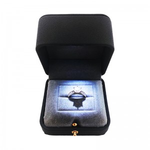 Роскошная бархатная светодиодная шкатулка для драгоценностей со светодиодной подсветкой, подарочная коробка для кольца, кулона, ожерелья