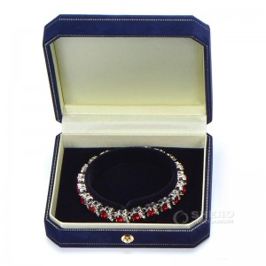 Bijoux de luxe cadeaux boîtes à bijoux pour collier de perles et ensemble de velours de luxe boîte boucles d'oreilles Bracelet boîte à bijoux avec ligne en or
