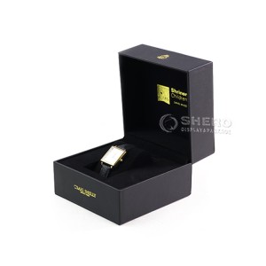 Shero Custom Logo Luxus-Uhrenbox mit Kissen-Uhrenboxen aus Kunstlederpapier