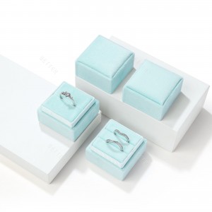Venda quente caixa de embalagem de jóias com diamantes eco amigável caixa de anel personalizado caixas de jóias veludo quadrado packag