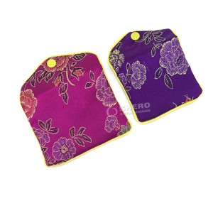 Handmade Custom Jewelry Silk Purse Pouch Gift Bags Chinese Brocade Jewelry Pouch Bags With Zipper