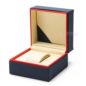Prezzo all'ingrosso di alta qualità Grande quadrato di lusso in pelle PU nera con logo personalizzato e scatola per orologi regalo a colori