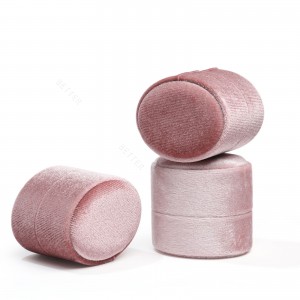 Нежные маленькие серьги-кольца ручной работы ручной работы, бархатная дорожная круглая розовая коробка для драгоценностей, упаковка с лентой