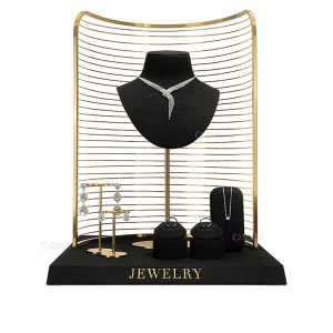 Luxury Metal Displays Props Custom Jewelry Ring Bracelet Stand Display Set