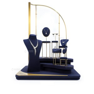 Jewelry Metal Stand Rack Window Display Set Microfiber