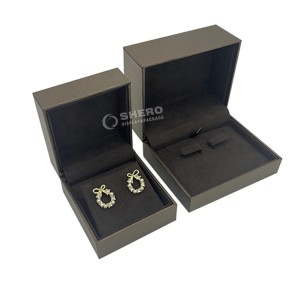 Caja de anillo de cuero PU, caja de regalo con colgante de anillo y pendiente para propuesta de boda, caja de almacenamiento de joyería, exhibición de joyería