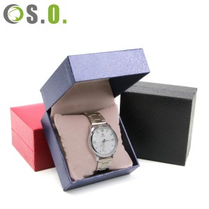 Mode Beste kwaliteit leer afgewerkt fluwelen kussen Horlogeverpakking Zwart Rood Blauw Horlogedozen