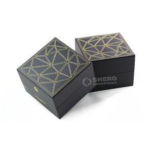 Kotak Jam Tangan Mewah Logo Kustom Shero Dengan Kotak Jam Tangan Selesai Kertas Kulit Buatan Bantal