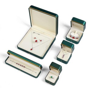 Cajas de collar de regalo de paquete de joyería de cuero de Pu de alta calidad con logotipo