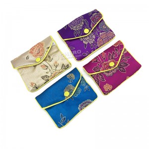 Handmade Custom Jewelry Silk Purse Pouch Gift Bags Chinese Brocade Jewelry Pouch Bags With Zipper