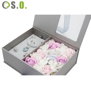 Kotak Bunga Ibu Mewah untuk Hari Valentine Bentuk Hati Hari Ibu dan Kotak Mama Bunga dengan Jendela