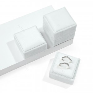Kotak kemasan perhiasan berlian terlaris kotak cincin ramah lingkungan kotak cincin kustom paket perhiasan beludru persegi