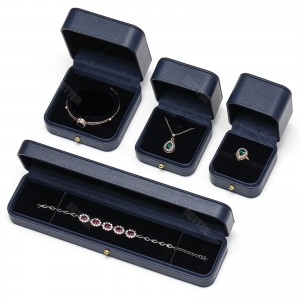 Caixa de joias com pingente de couro PU personalizado OEM em formato octogonal Caixas de couro colar Brincos Anéis Caixa de joias com logotipo