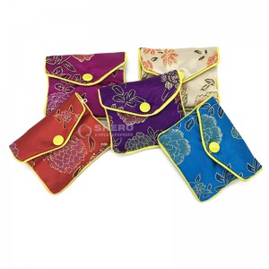 Handmade Custom Jewelry Silk Purse Pouch Gift Bags Chinese Brocade Jewelry Pouch Bags With Zipper