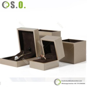 2023 Luxury Necklace Wholesale Jewelry Packaging Boxes A Set Jewelry Gift Box Wiredrawing Design Pu Leather Ring Jewelry Case