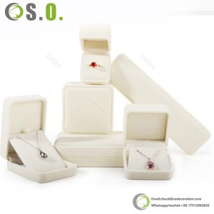 Wholesale Custom Velvet Jewelry Box With Logo Luxury Pendant Earring Bracelet Necklace Ring Box Velvet jewelry Packaging Box