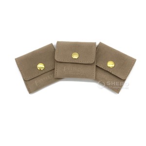 High Quality Custom Velvet Bracelet Necklace Packaging Pouch with button