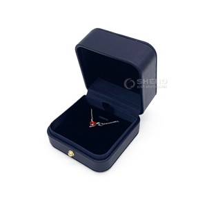 Small PU Leather Jewelry Boxes New Style Ring Necklace Pendant Gift Boxes with Gold Edge Set for Display Packaging