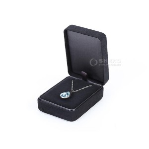Logo personalizzato all'ingrosso stock velluto nero gioielli confezione pendente braccialetto anello regalo scatola di gioielli in velluto nero
