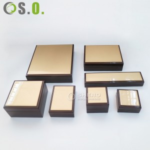 Scatola di gioielli in legno di lusso in oro di migliore vendita Confezione interna in velluto con design personalizzato