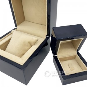 Caja de regalo de joyería de plástico y papel personalizada para paquete de joyería de anillo de alta gama