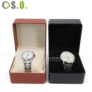 Hot Sell Brown Round Travel Watch Box Case 1 2 3 Slots Custom Logo Red Green Black Brown Pu Leather With Velvet Watch Roll