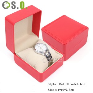 New Simple Classic Style Single Piece Eco-friendly PU Leather Watch Display Holder Man and Woman Watch Box