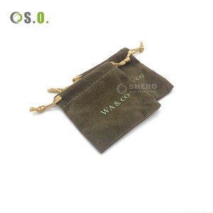 Bolsas de embalaje de joyería de terciopelo con logotipo personalizado, bolsa con cordón de algodón