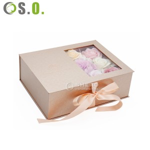Boîte à fleurs de luxe pour maman, pour la saint-valentin, la fête des mères, en forme de cœur et boîtes à fleurs avec fenêtre
