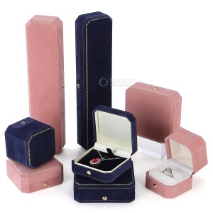 Caixa de joias com pulseira com pingente de anel de veludo de alta qualidade com logotipo personalizado
