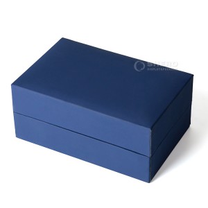 カスタム腕時計ブルー木製ギフトボックスケース高級高品質包装ネックレスペンダントバングル時計ボックス