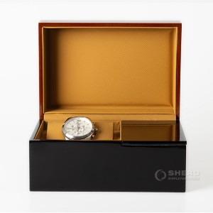 시계 포장을 위한 도매 호화스러운 까만 래커 나무 시계 상자 로고를 가진 나무로 되는 저장 상자 주문 나무 상자