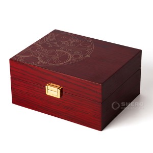 Grande boîte de montre en bois simple de luxe à la mode laquée des meilleurs hommes femmes Logo personnalisé stockage de cadeau affichage de Couple